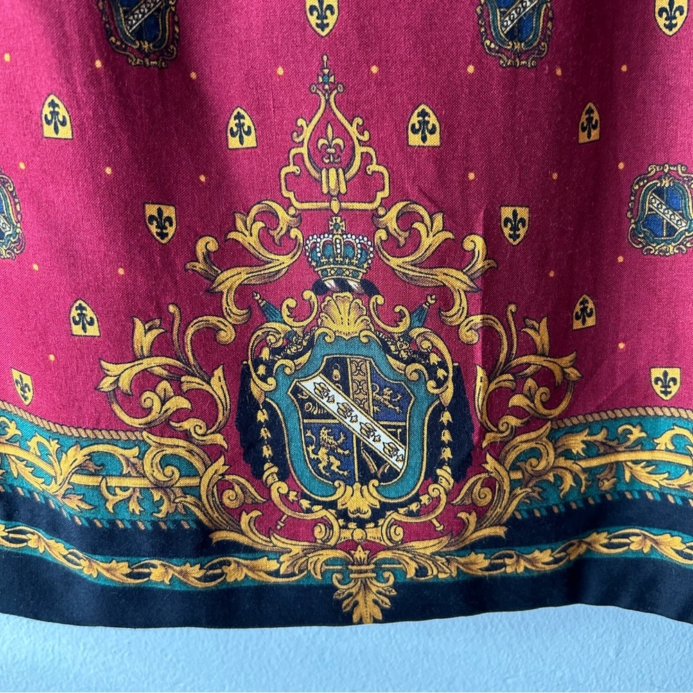 Pendleton Classic Vintage Signature Crest Crown Wrap Maxi Skirt Red Gold 12 - Picture 4 of 14